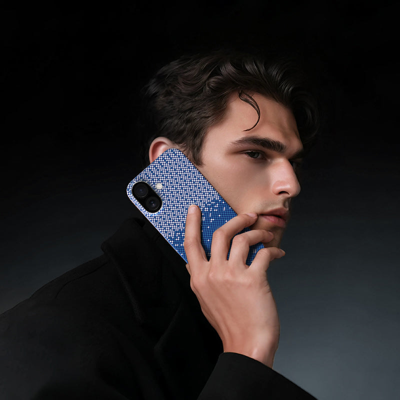 Kevlar Magnetic Circle  Case ( iPhone 17 Blue )