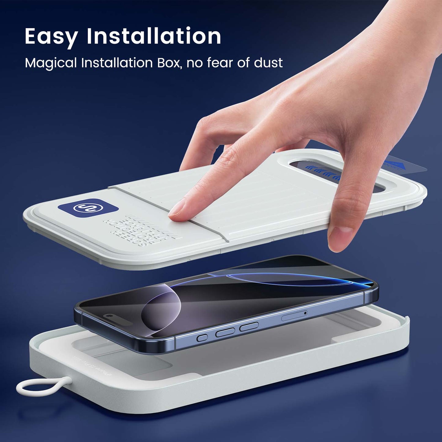Full-screen tempered glass screen protector, 2-pack, privacy screen protector