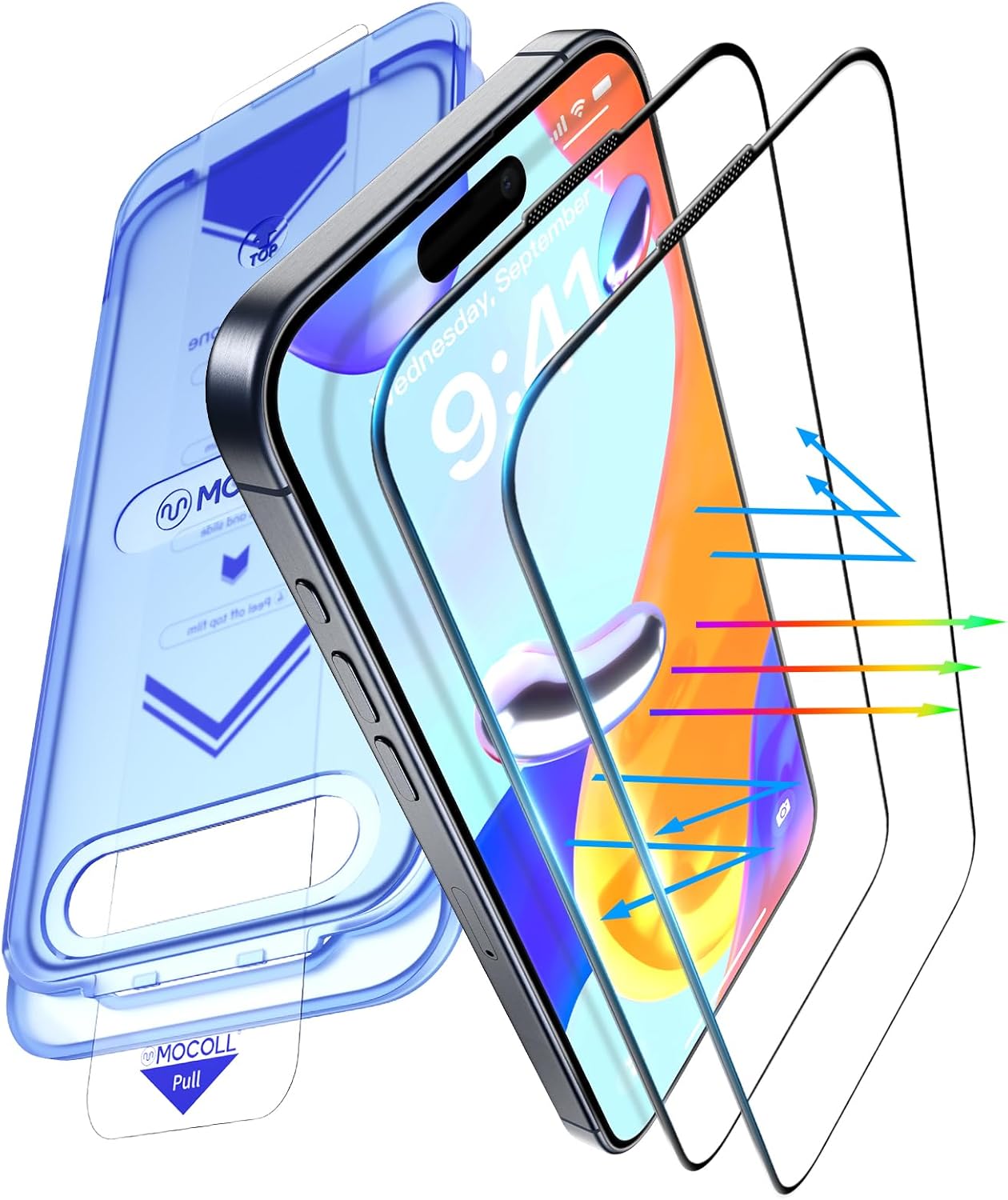 [Jenny Family Recommendation] MOCOLL Ultra-Clear Screen Protector for iPhone 14/15 – HD Clarity, Scratch-Resistant, Easy Installation, Full Coverage