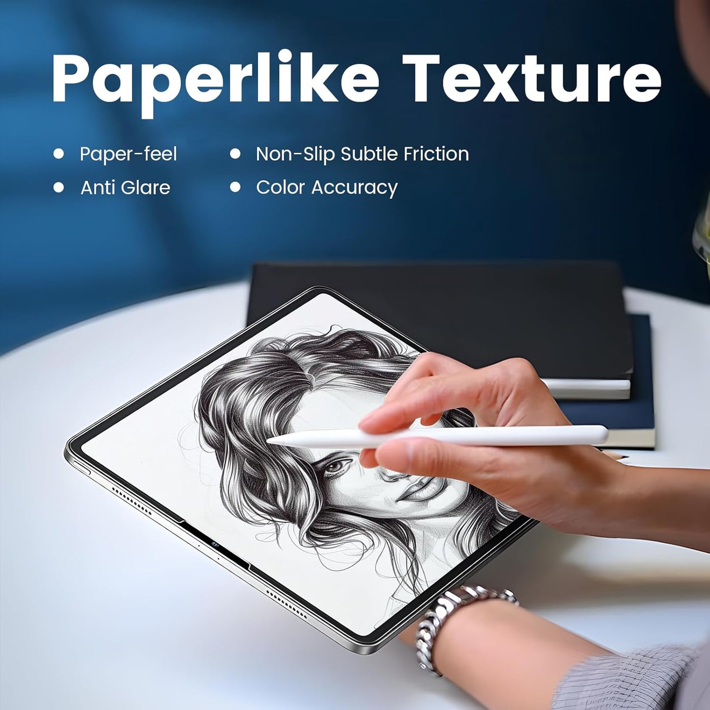 [Jenny Family Recommendation] MOCOLL Paperfeel Screen Protector for iPad Air 13 Inch M2 (2024), Write and Draw Like on Paper, Magnetic Detachable and Reusable,Compatible with Tempered Film,Removable/Anti Glare/Matte/Bubble Free