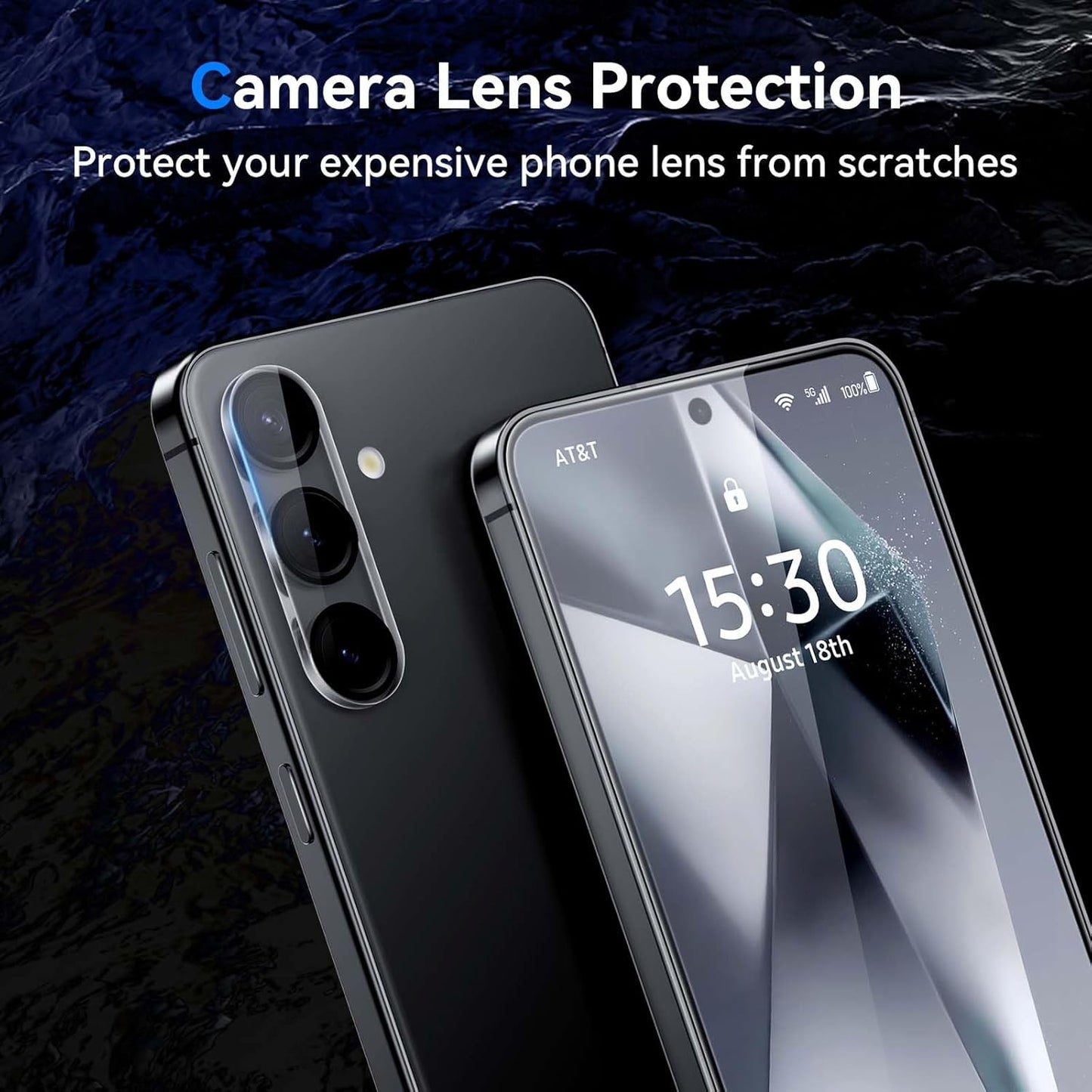 [Jenny Family Recommendation] MOCOLL for Samsung Galaxy S24/S25 Screen Protector Tempered Glass with Camera Lens Protector, Full Coverage, 2+2 Packs