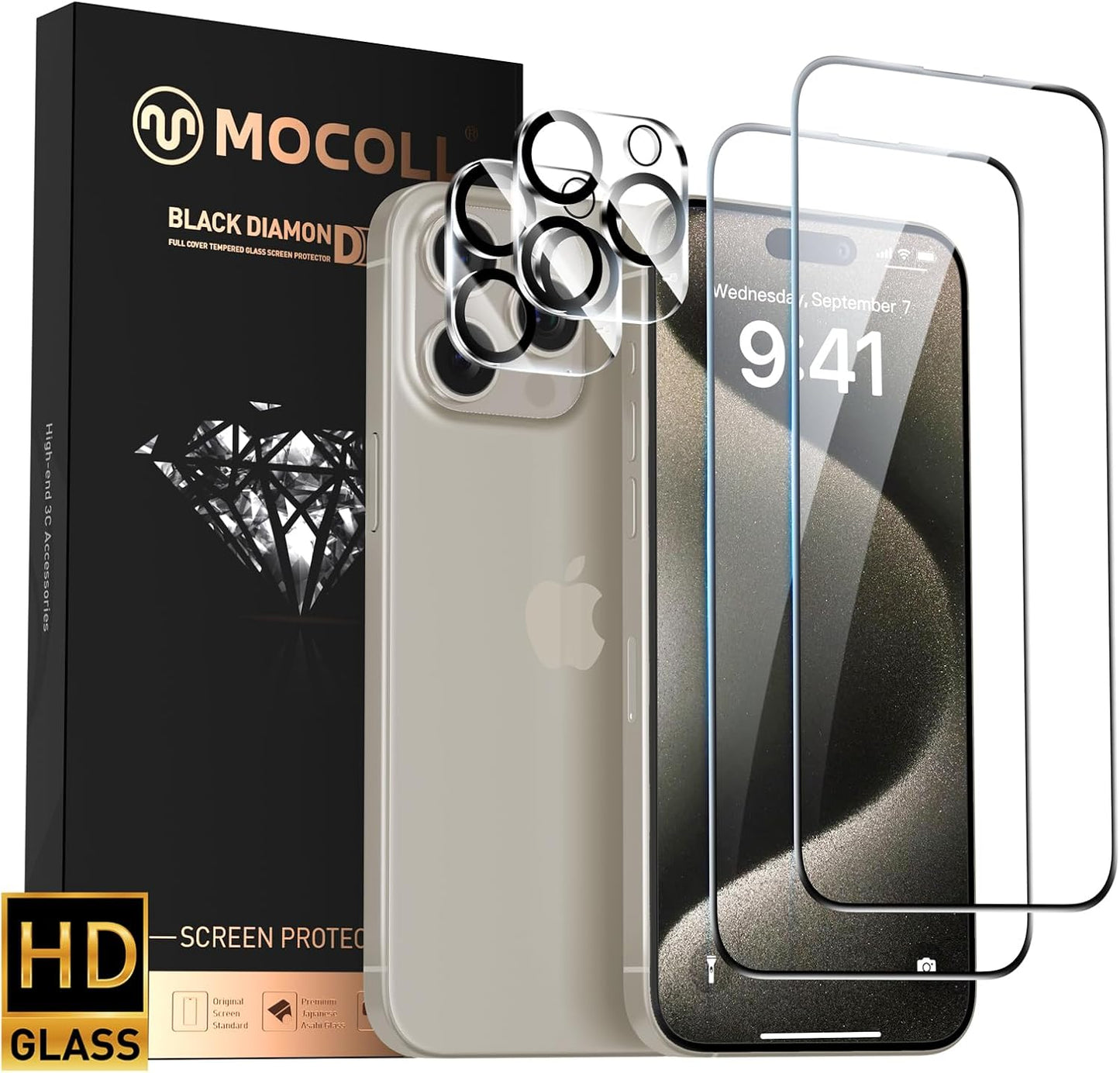 [Jenny Family Recommendation] MOCOLL Ultra-Clear Screen Protector for iPhone 14/15 – HD Clarity, Scratch-Resistant, Easy Installation, Full Coverage