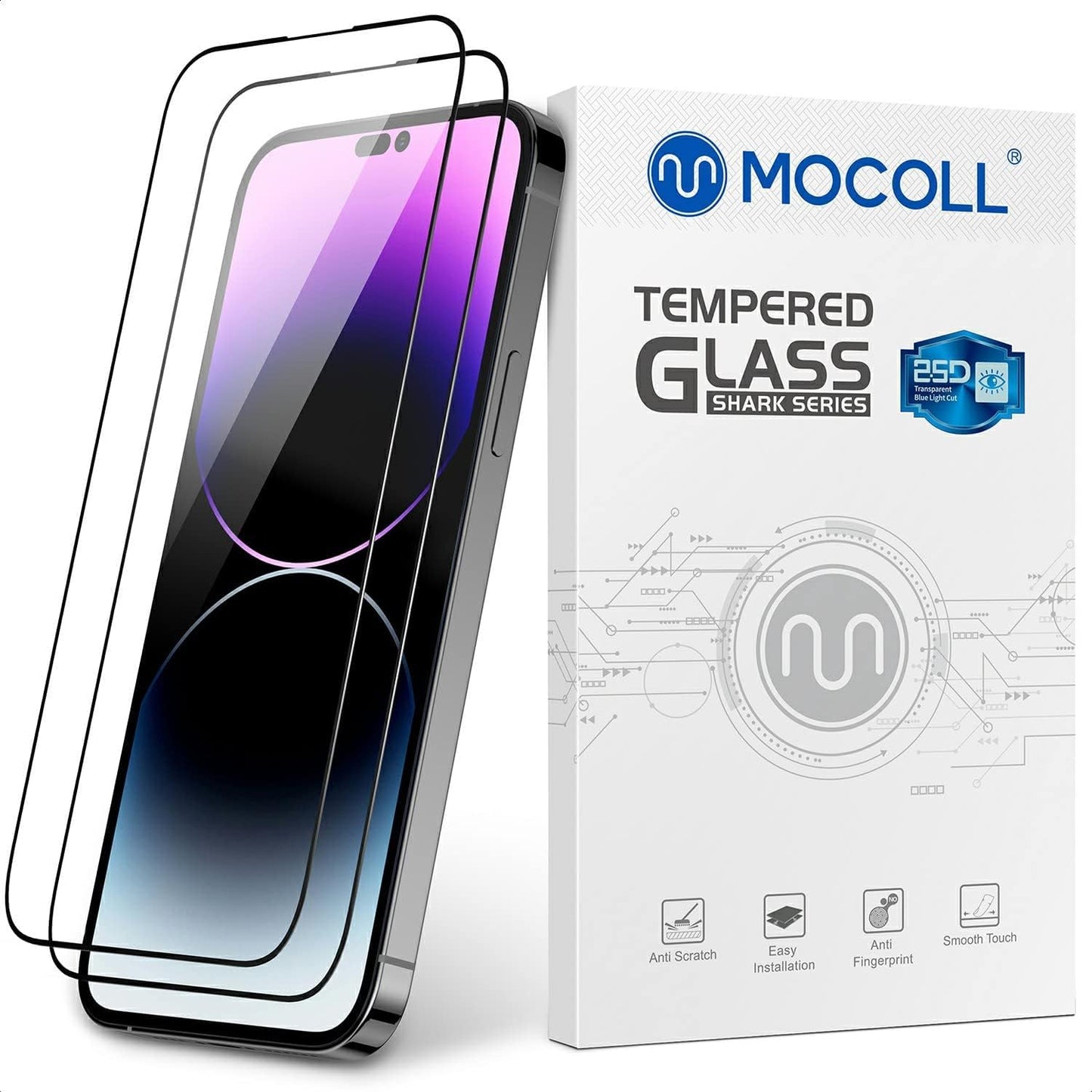 [Jenny Family Recommendation] MOCOLL Ultra-Clear Screen Protector for iPhone 14/15 – HD Clarity, Scratch-Resistant, Easy Installation, Full Coverage