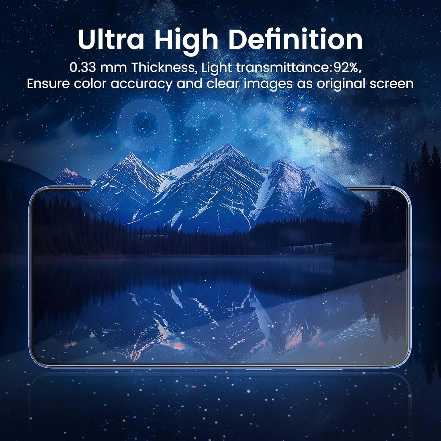 [Jenny Family Recommendation] MOCOLL for Samsung Galaxy S24/S25 Screen Protector Tempered Glass with Camera Lens Protector, Full Coverage, 2+2 Packs