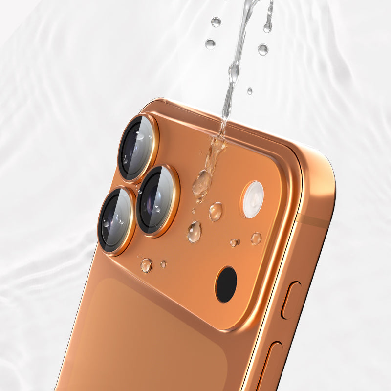 Lens Tempered  Glass  With Metal Frame  （Integrated ）- Orange