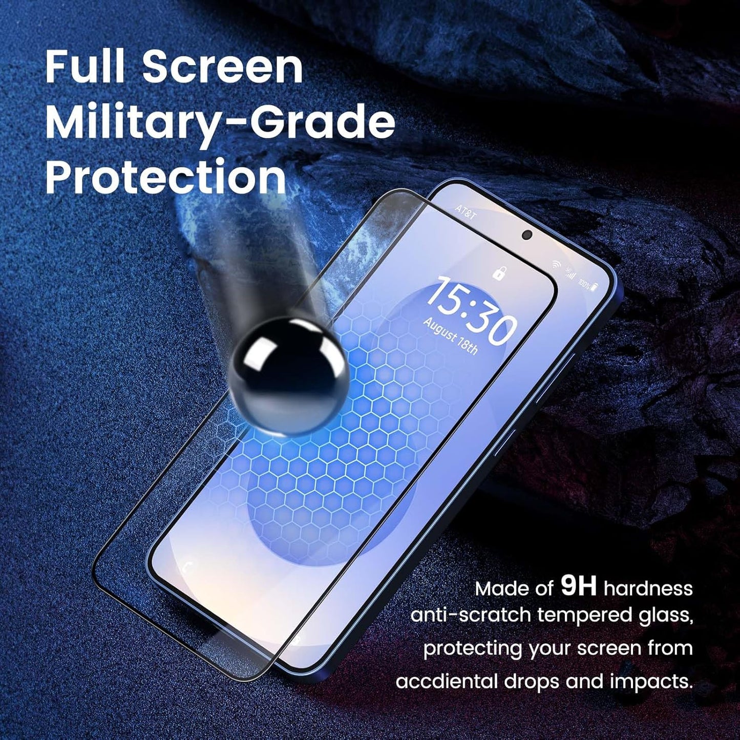 [Jenny Family Recommendation] MOCOLL for Samsung Galaxy S24/S25 Screen Protector Tempered Glass with Camera Lens Protector, Full Coverage, 2+2 Packs