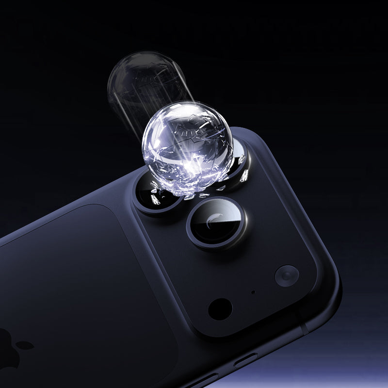 Lens Tempered  Glass  With Metal Frame - Blue