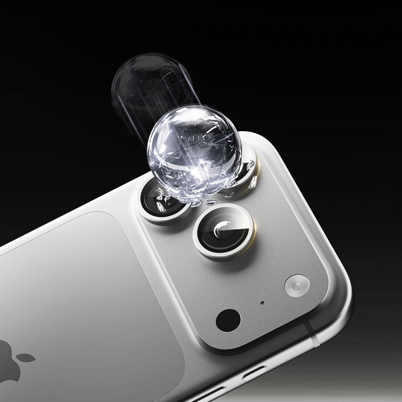 Lens Tempered  Glass  With Metal Frame - Silver