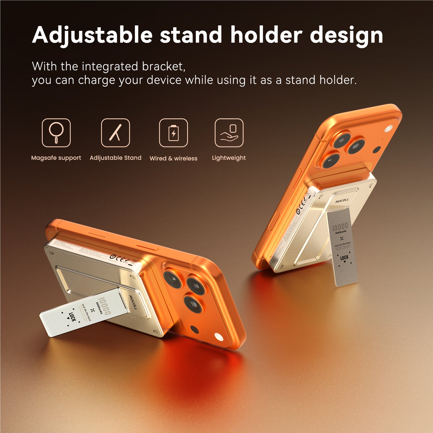 20W Portable Power Bank with Magnetic Wireless Charging