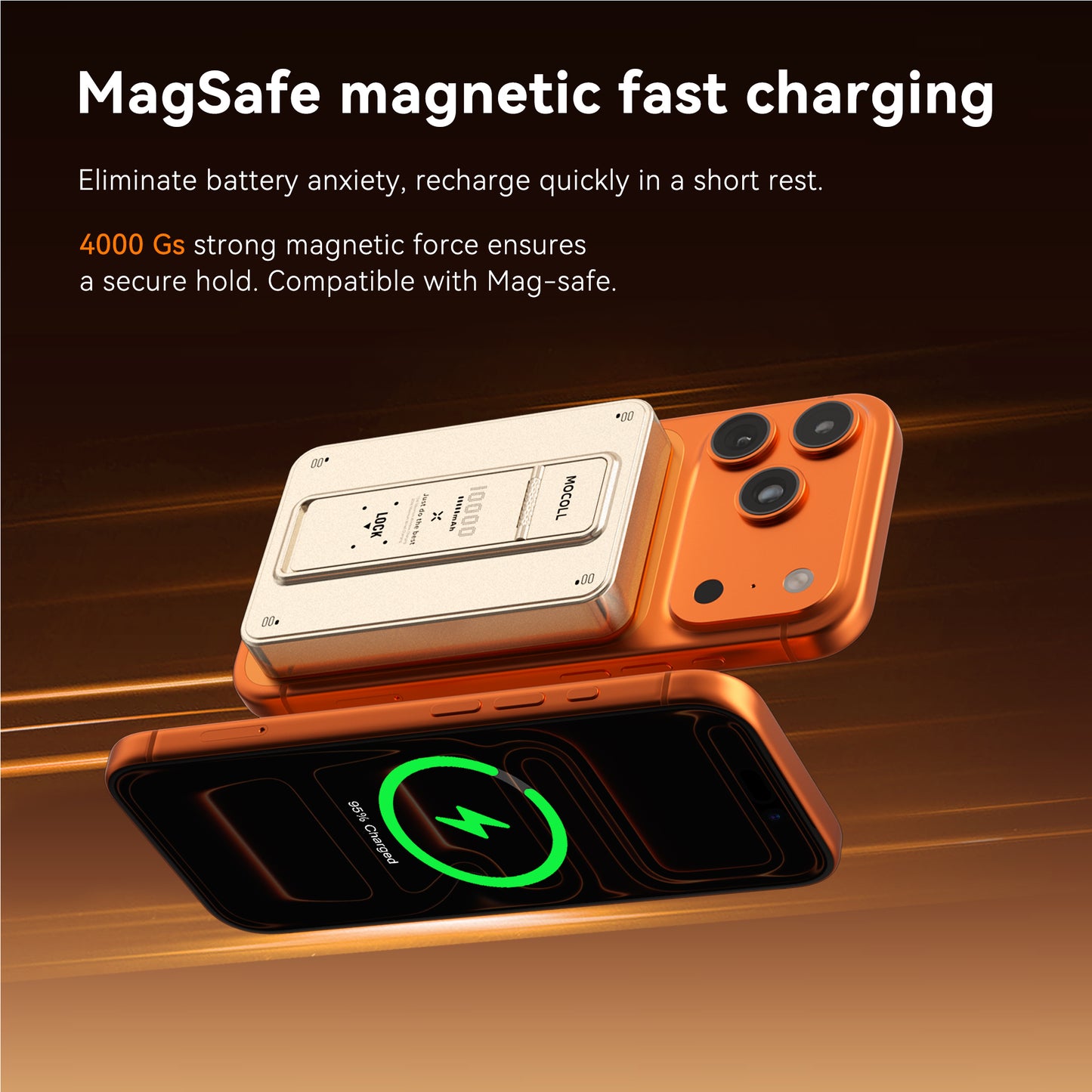 20W Portable Power Bank with Magnetic Wireless Charging