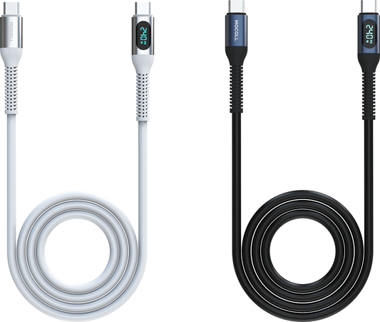 MOCOLL 240W C to C Fast Charging Cable with Digital Display – PD 3.1 E-Marker Cable for Laptop, Tablet & Phone