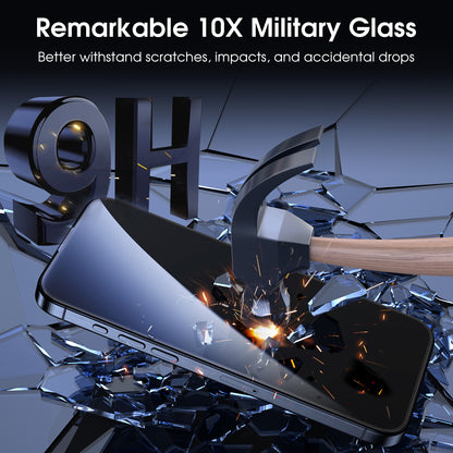 Full-screen tempered glass screen protector, colorless, anti-blue light (integrated dustproof mesh), quick-apply 2-pack.