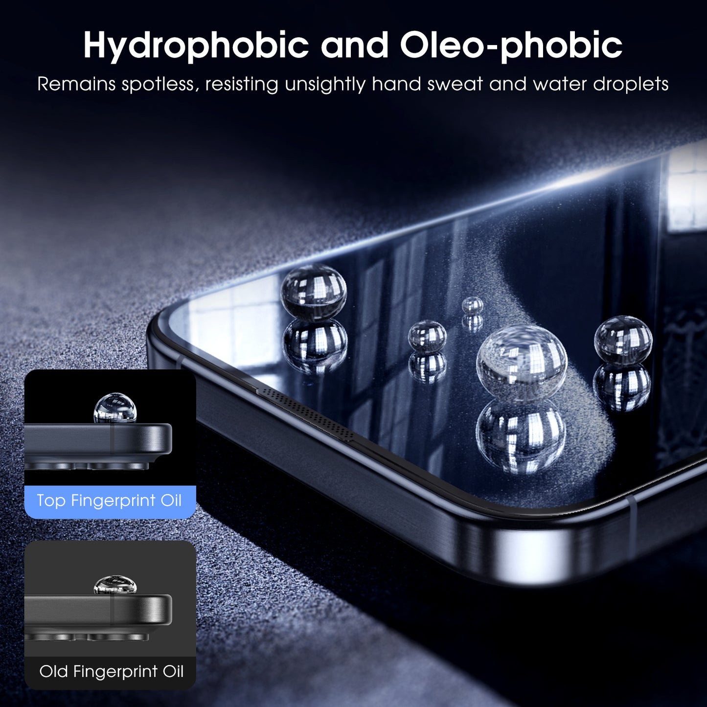 Full-screen tempered glass screen protector, colorless, anti-blue light (integrated dustproof mesh), quick-apply 2-pack.
