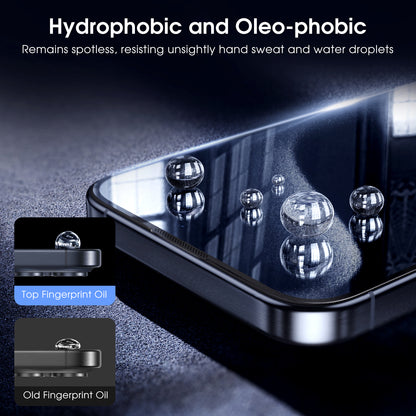 Full-screen tempered glass screen protector, colorless, anti-blue light (integrated dustproof mesh), quick-apply 2-pack.