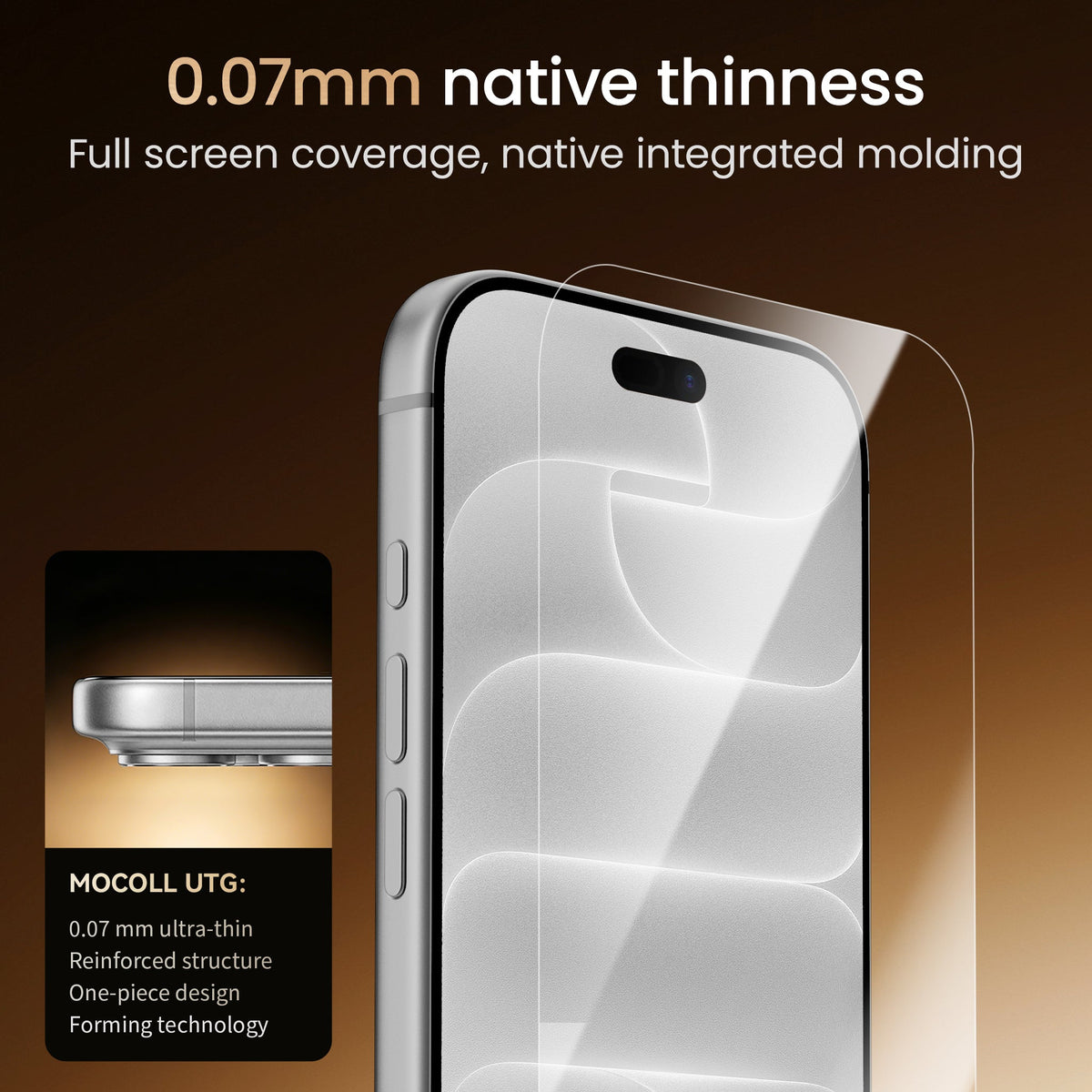 Master Series 0.07mm UTG Screen Protector — iPhone 18 Pro & Pro Max - edge profile