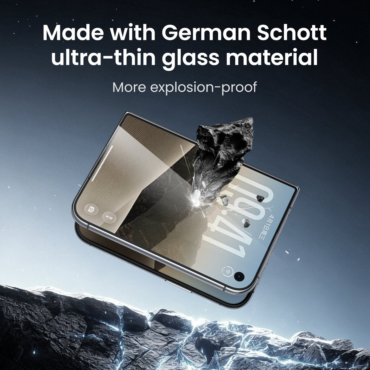 Master Series 0.07mm UTG Outer Screen Protector for iPhone Duo - impact protection