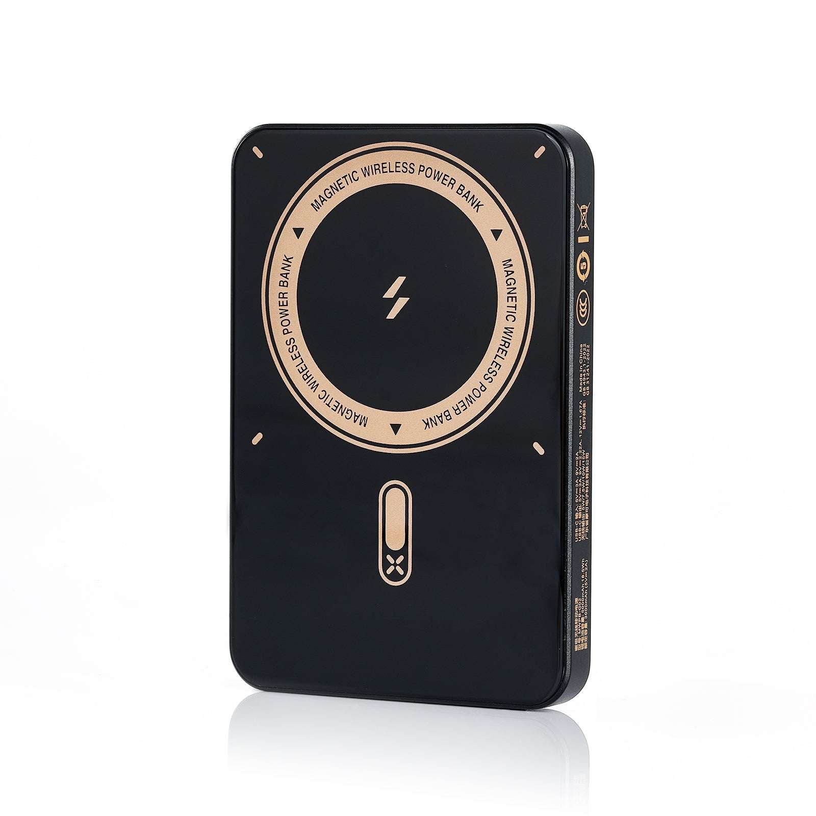 MOCOLL 20W portable power bank with magnetic wireless charging in sleek black design