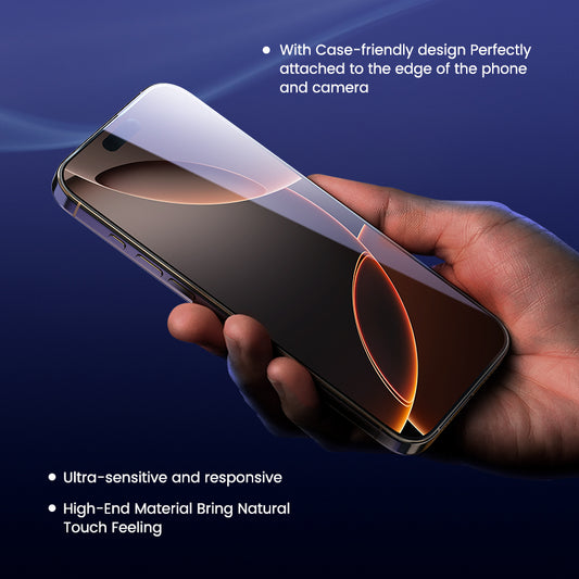 MOCOLL anti-scratch sapphire glass phone protector with case-friendly design and ultra-sensitive touch