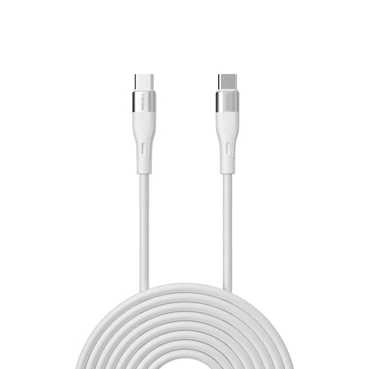 MOCOLL fast charging cable USB-C in white with durable connectors and tangle-free design