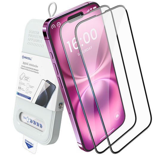 MOCOLL Magic Installer easy apply screen protector with installation box and clear glass protectors for smartphone